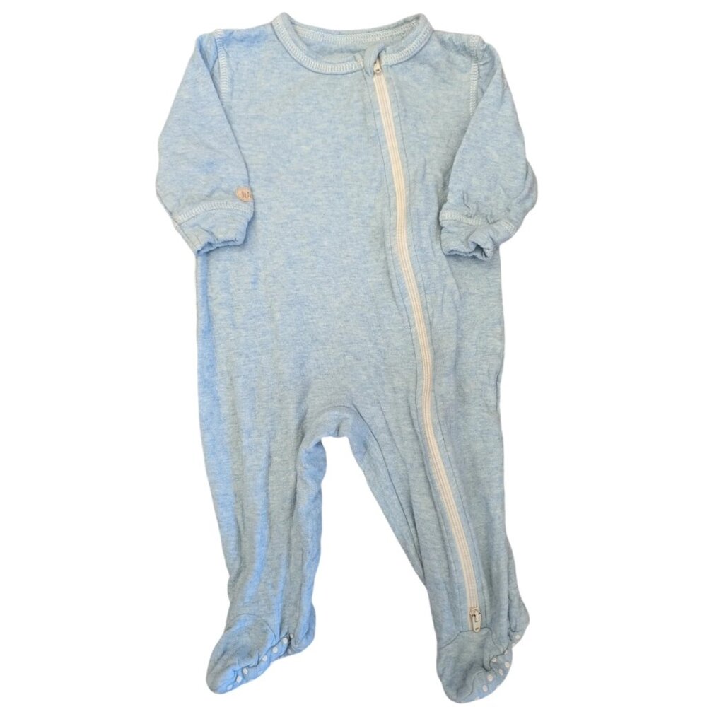 Juddlies Blue Cotton Footed Sleeper Footie 3-6m